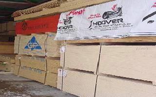 Industrial Plywood Stacked in Storage
